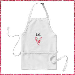 Pretty Pink Love Floral Heart Standard Apron