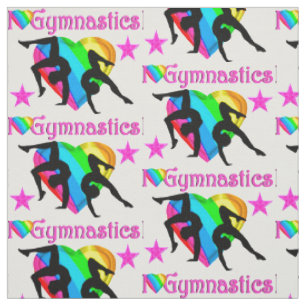 PRETTY PINK LOVE HEART GYMNASTICS FABRIC