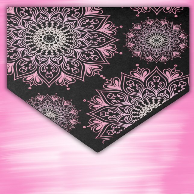 Pretty pink mandala on black | tissue paper (Creator Uploaded)