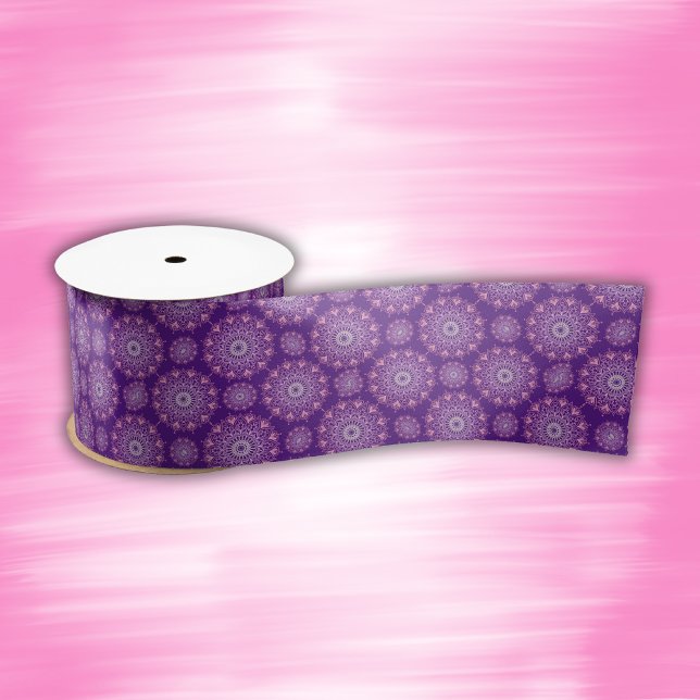 Pretty pink mandala on purple | satin ribbon (Creator Uploaded)