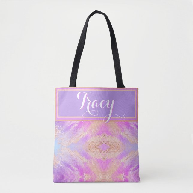 Pretty Pink Marble Custom  Tote Bag (Front)
