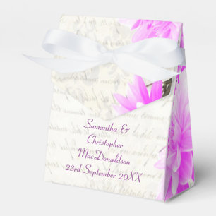Pretty pink mauve floral flower blossom wedding favour box