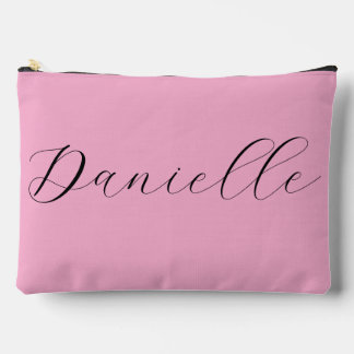 Pretty Pink Minimalist Elegant Custom  Accessory Pouch