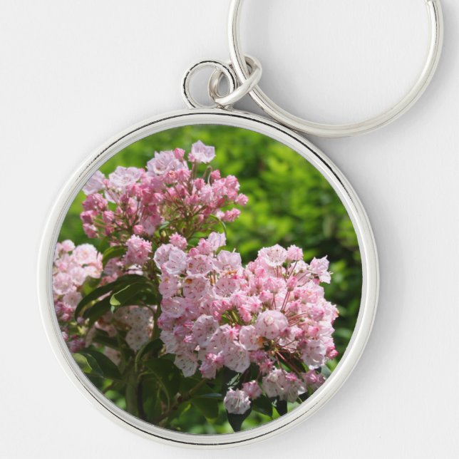 Pretty Pink Mountain Laurel Flowers Key Ring (Front)