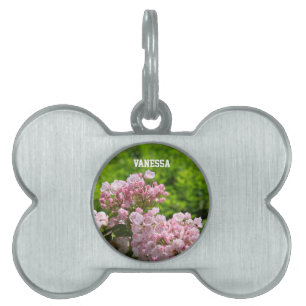 Pretty Pink Mountain Laurel Flowers Pet ID Tag