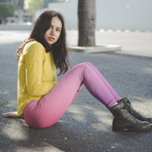 Pretty Pink Ombre Gradient Leggings