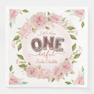 Pretty Pink Onederful Balloons Napkin