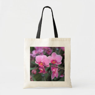 Pretty pink orchid flowers tote bag