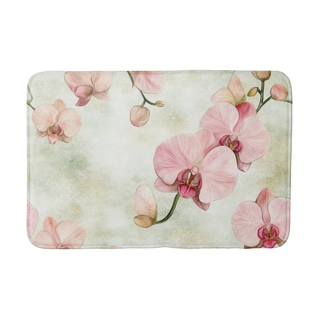 Pretty Pink Orchids Bath Mat (Front)