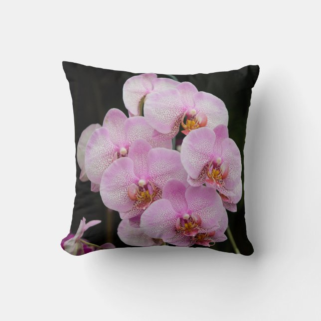 Pretty Pink Orchids Cushion (Front)