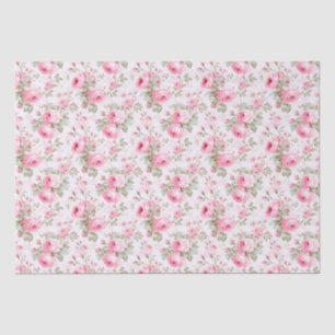 Pretty Pink Painted Roses  Tissue Paper