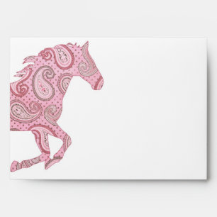 Pretty Pink Paisley Horse Envelopes
