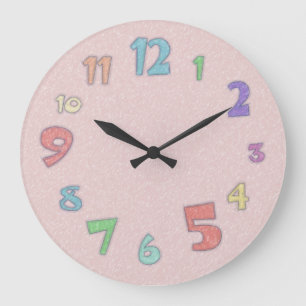 Pretty Pink Pastel Large Clock
