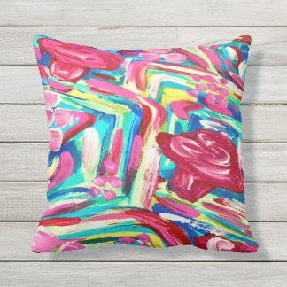 Pretty pink patio pillow