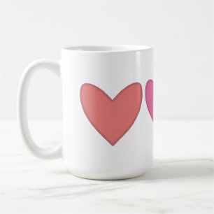 Pretty Pink & Peach Hearts  Coffee Mug