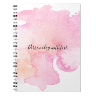 Pretty Pink Peach Watercolor Notebook