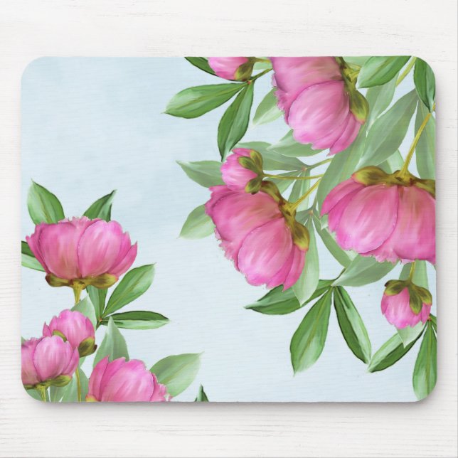 Pretty Pink Peonies Bouquet Mouse Pad (Front)