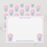 Pretty Pink Peonies Ginger Jar Bridal Shower