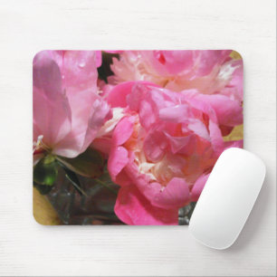 Pretty Pink Peony Flower Home Office Mouse Pad
