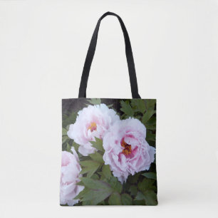 Pretty Pink Peony Printed Tote Bag