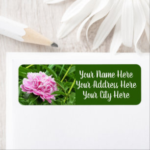 Pretty Pink Peony Return Address Label