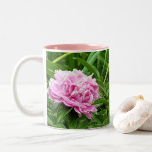 Pretty Pink Peony Two-Tone Coffee Mug