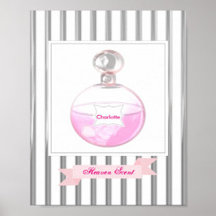 Pretty Pink Perfume Bottle Personalised Poster