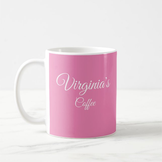 Pretty Pink Personalised Coffee Mug (Left)