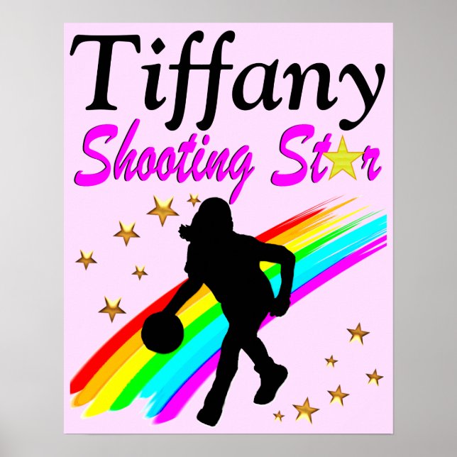 PRETTY PINK PERSONALIZED BASKETBALL POSTER (Front)