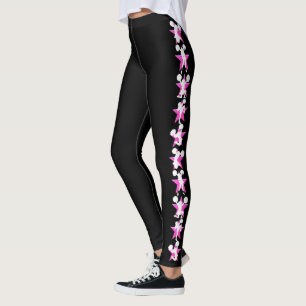PRETTY PINK PERSONALIZED CHEERLEADING LEGGINGS