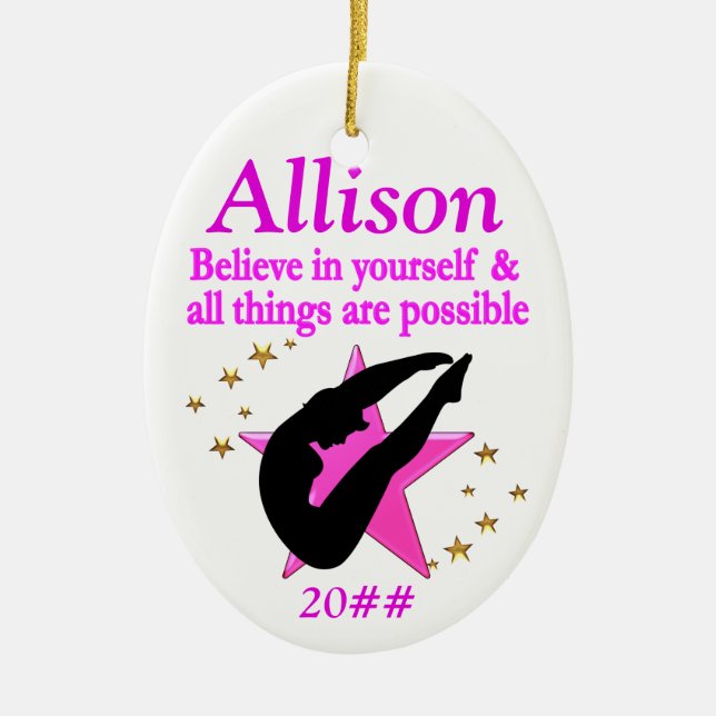 PRETTY PINK PERSONALIZED DIVER GIRL ORNAMENT (Front)