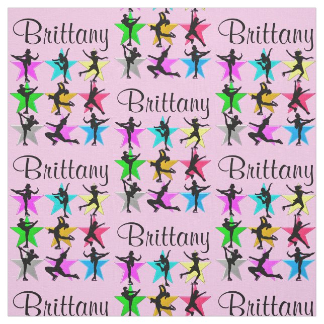 PRETTY PINK PERSONALIZED FIGURE SKATING FABRIC (Swatch)