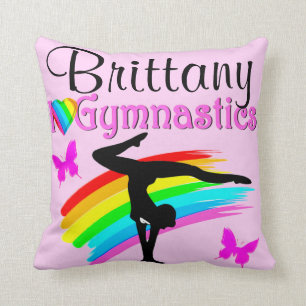 PRETTY PINK PERSONALIZED GYMNASTICS PILLOW