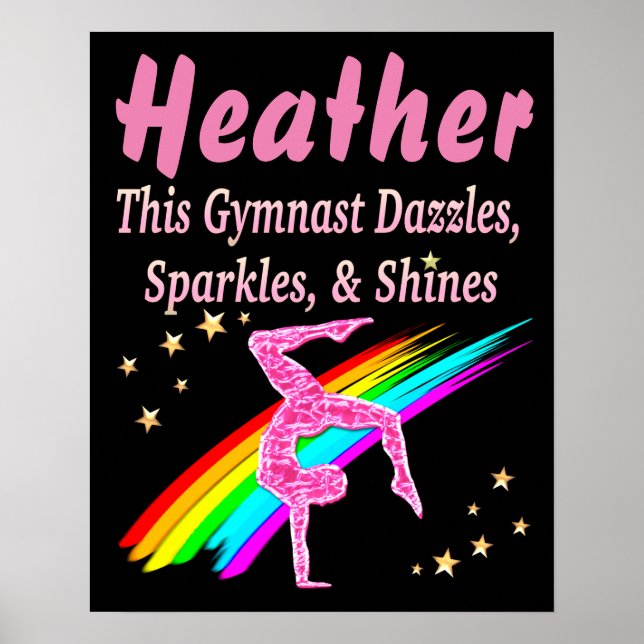 PRETTY PINK PERSONALIZED GYMNASTICS POSTER (Front)