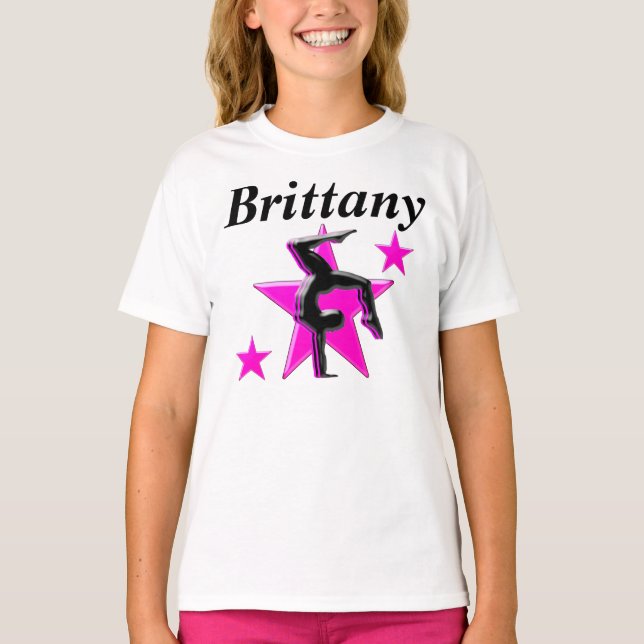 PRETTY PINK PERSONALIZED GYMNASTICS TSHIRT (Front)