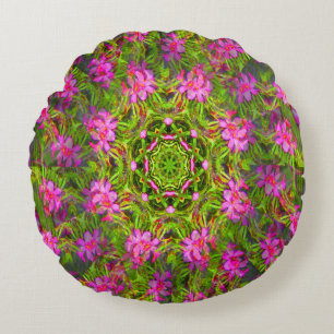 Pretty pink Phlox swirl.... Round Cushion