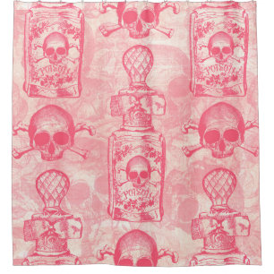 Pretty Pink Poison Bottle Shower Curtain