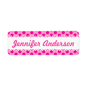 Pretty Pink Polka Dots - Custom Name Labels