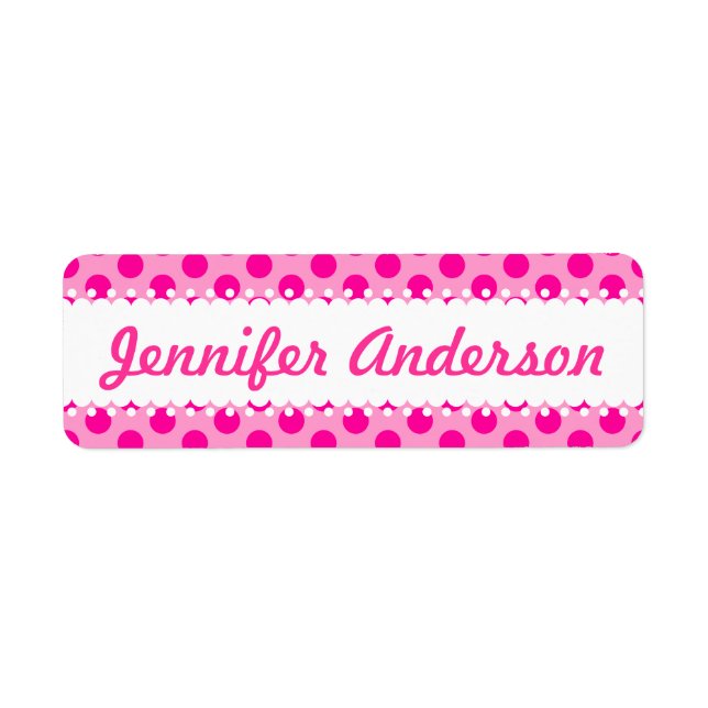 Pretty Pink Polka Dots - Custom Name Labels (Front)