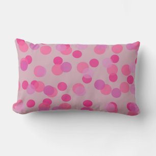 pretty pink polka dots lumbar cushion