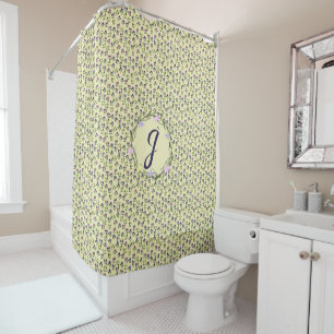 Pretty Pink Purple and Yellow Pansies Shower Curtain