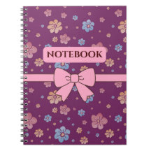 Pretty Pink & Purple Floral Aesthetic Notebook