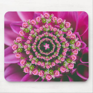 Pretty Pink Purple Green Garden Flowers Christmas Mouse Pad