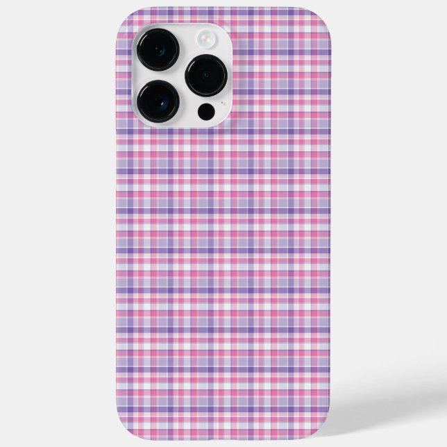 PRETTY PINK & PURPLE PLAID Case-Mate iPhone CASE (Back)