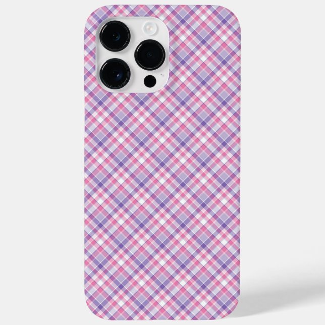 PRETTY PINK & PURPLE PLAID Case-Mate iPhone CASE (Back)