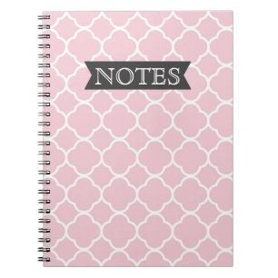 Pretty Pink Quatrefoil Notebook
