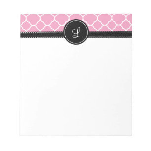 Pretty Pink Quatrefoil Pattern Notepad