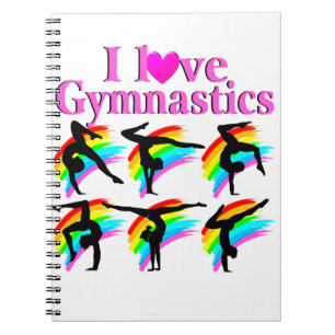 PRETTY PINK RAINBOW GYMNASTICS DESIGN NOTEBOOK