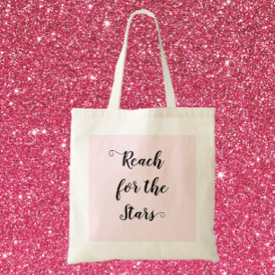 Pretty Pink Reach for the Stars Tote Bag