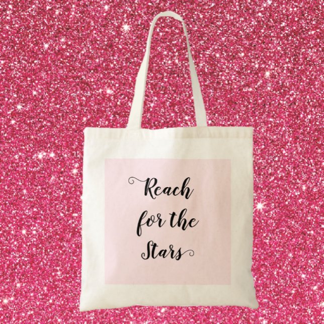 Pretty Pink Reach for the Stars Tote Bag (Creator Uploaded)